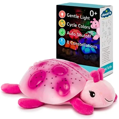 Image of Cloud b Calming Nightlight Star Projector Gentle Brightness 3 Colors 7 Constellations Auto Shutoff Twilight Ladybug Pink