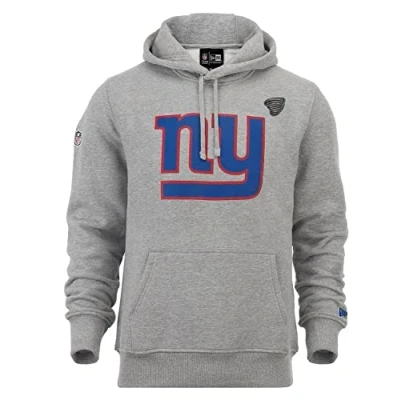 Image of New Era York Giants Kapuzenpullover American Football grau Team Logo Sweater mit CapSpin Pin