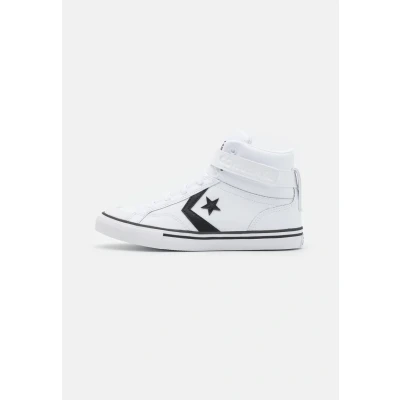 Image of Converse PRO Blaze Strap Unisex Hightop trainers for kids, Size: 6, White/black Leather