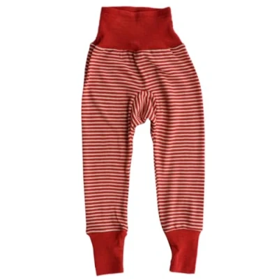 Image of Cosilana Baby trousers with waistband made from organic virgin wool and silk Red 86/92