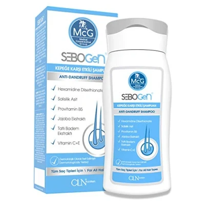Image of McG Sebogen Anti Dandruff Shampoo Men and Women Sulphate, SLS, SLES, Paraben FREE Medicated for Itchy Scalp, Organic, Antifungal, Antibacterial, Natural Scalp Treatment 200 ml