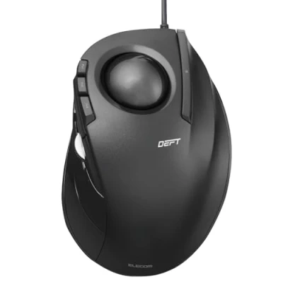Image of ELECOM DEFT Trackball Mouse, Wired, Finger Control, 8 Button Function with Smooth Tracking, Ergonomic Design, Windows11, macOS (M DT2URBK)