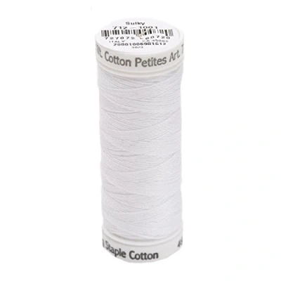 Image of Sulky Of America 12wt 2 Ply Cotton Thread, 50 yd, Bright White by