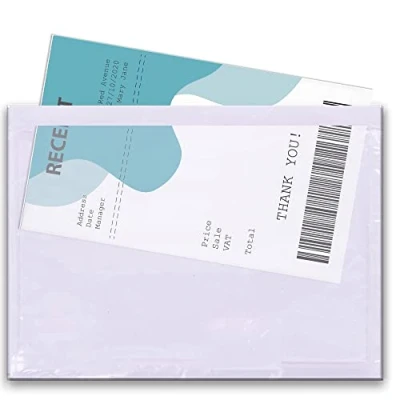 Image of Triplast 4000 x A6 Plain Document Enclosed Wallet (158 110 mm) Peel &amp; Seal Clear Plastic Envelopes/Sleeves/Pockets/Wallets Attach Invoices, Packing Lists Delivery Notes to Parcels