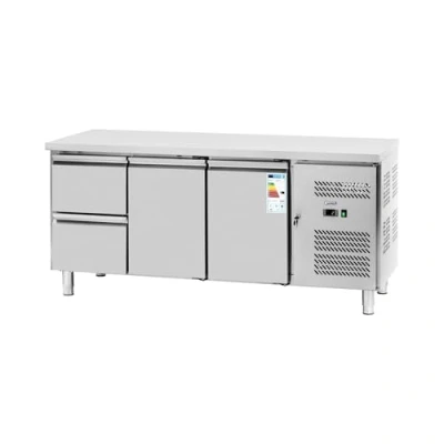 Image of Royal Catering RCS 417D Cooling Table 417 L 2 x GN 1/2 + Compartments 179 70 cm Pizza with Drawers