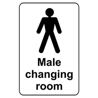 Image of Male changing room Safety sign Self adhesive sticker (200mm x 150mm)