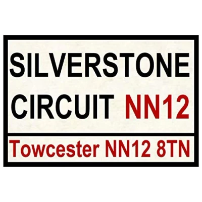Image of Inga Motor Sport Road Signs (Silverstone) Gifts Street Metal Tin Sign/Retro Decor Plaque 8X12 inch