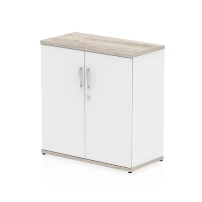 Image of Impulse 800mm Cupboard Grey Oak and White