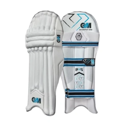 Image of Gunn &amp; Moore GM Cricket Batting Pads Diamond 606 Traditional Cotton Cane Youths Left Handed 14.75&quot; Approx Weight 1.58 kg 1 Pair White