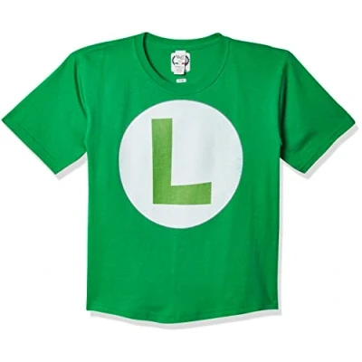Image of Nintendo Boys&#039; Luigi Icon Graphic T Shirt, Kelly, S
