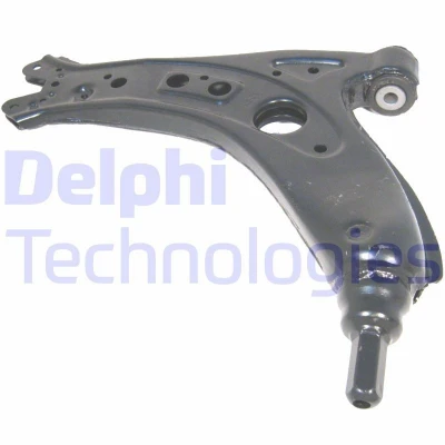 Image of 6Q0407151D, 6Q0407151E, 6Q0407151L Suspension Arm DELPHI TC1428 without ball joint both sides Trailing Sheet Steel SKODA: Fabia 2, 2