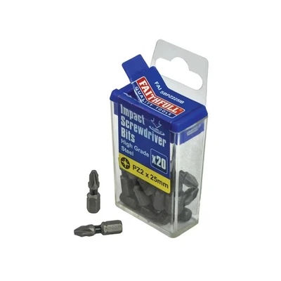 Image of Pozi Impact Screwdriver Bits PZ2 x 25mm (Pack 20)