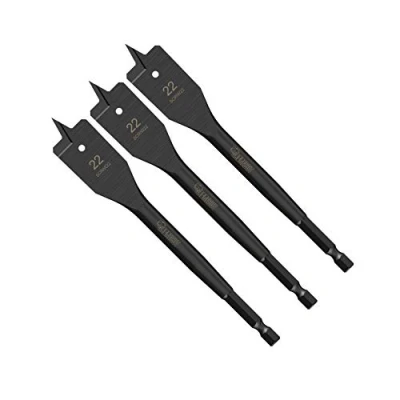 Image of 3 x SabreCut SCRIW22_3 22mm 152mm Impact Rated Flat Wood Spade Bits Compatible with Bosch Dewalt Makita Milwaukee and Many Others