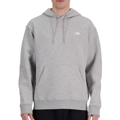 Image of New Balance Men&#039;s Hooded Sweatshirt Small Grey Logo, grey, L