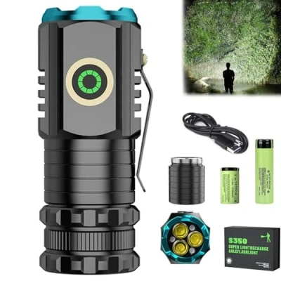 Image of Magnolight Torch, Blitron High Powered Torches, Powerful Super Bright LED Tactical Mini Rechargeable Flashlight Battery Pocket Torches for Power Cuts, Camping, Hiking, Emergency(
