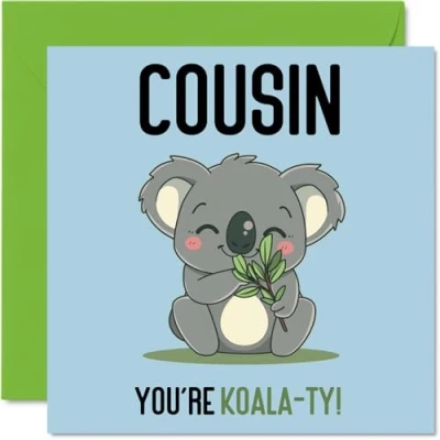 Image of Birthday Cards for Cousin Koala Ty Funny Happy Card from Family Relative, Gifts, 145mm x Joke Greeting Women Men