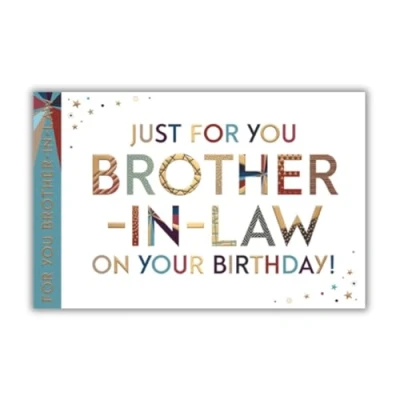 Image of Prism Words n Wishes Brother in Law Male Birthday Card Simple and Modern Text Finished with Attractive Foiling Greeting for Him (WW JL002),138 x 212mm