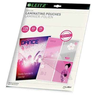 Image of Leitz iLAM A4 Glossy Laminating Pouches, 125 microns, Pack of 25
