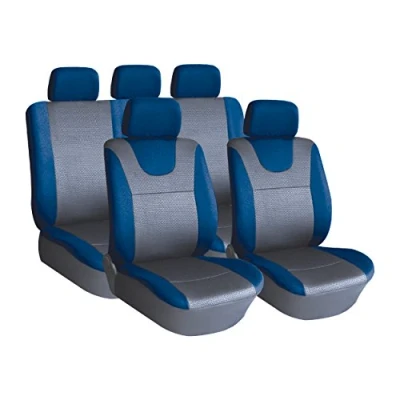 Image of XtremeAuto® BLUE/GREY PRESTIGE, Universal Full Car Front And Rear Seat Cover Protectors Set
