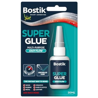 Image of Bostik Super Glue Easy Flow, Fast Acting, Multipurpose Liquid Glue, 20ml