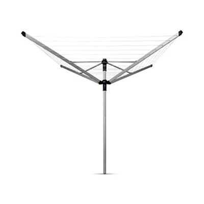 Image of Brabantia 50m Lift O Matic Advance Rotary Washing Line (Grey) Multiple Height Adjustments, Folding Outdoor Rotating Clothes Dryer + 50 mm Ground Tube &amp; Accessories