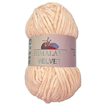 Image of Wohnkult Himalaya 100 g Velvet Dolphin Wool, 40 Colours to Choose From, Chenille Knitting Yarn, Fluffy Shiny Accessory, Clothing, Blankets (90053, Light Pink)