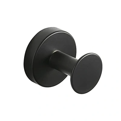 Image of WOMAO Coat Hook Black Matte，Round Towel for Bathroom Kitchen Toilet Heavy Duty Command Stainless Steel Wall Mounted