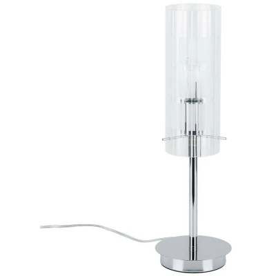 Image of Italux Lighting Modern Table Lamp Chrome 1 Light with Clear Shade, E27
