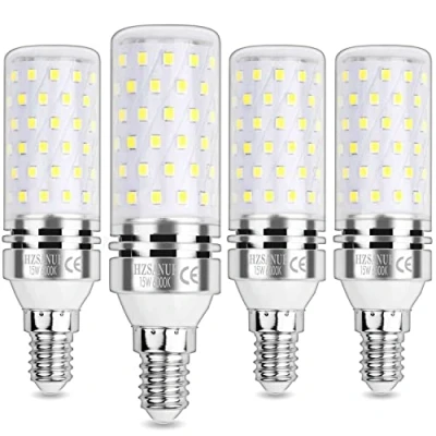 Image of HZSANUE E14 LED Corn Bulbs 15W, 6000K Daylight White, 1700LM,Small Edison Screw Bulbs,120W Incandescent Equivalent,‎Not Dimmable,Pack of 4