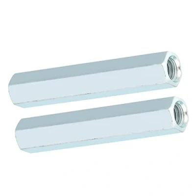 Image of VOBOR Long Rod Nut 2Pcs Carbon Steel Coupling Nuts M8 X 66 Hex Hexagonal Sleeve Standoff Threaded Connector