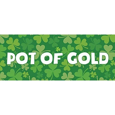 Image of PARTYRAMA.CO.UK Pot of Gold St. Patrick&#039;s Day Shamrock PVC Party Sign Decoration 60cm x 25cm