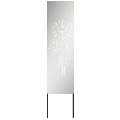 Image of vidaXL Garden Privacy Screen Silver 32 x 140 cm Galvanised steel