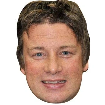 Image of FoxyPrinting Jamie Oliver Chef Celebrity Cardboard Party Face Mask Fancy Dress
