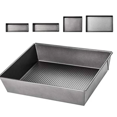 Image of KADAX Baking Tray, Non Stick Coated Tin, Metal Form in Various Sizes, Silver Rectangular Tray with High Edges for Cake, Cookies (27.5 x 22.5 6 cm)