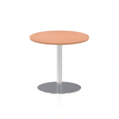 Image of Italia 800mm Poseur Round Table Beech Top 725mm High Leg