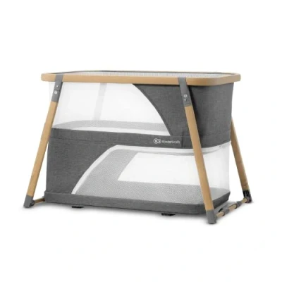 Image of KinderKraft Sofi Portable Travel Crib for Baby, Convertible Sleeping Cot 4 in 1 with Easy to Pack Playpen, Comfortable Bassinet Mattress and an Additional Cradle Function