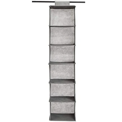 Image of Amazon Basics Hanging Closet Shelf, 6 Tier, 22D x 29W 23H cm, Grey