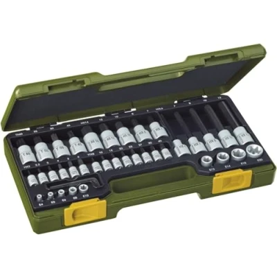 Image of Proxxon Hex 23290 Socket Spanner Set Hexagonal and Torx 1/2 Inch 1/4 41 Piece