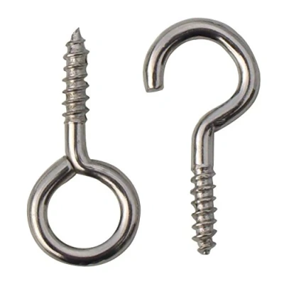 Image of 2 x 20 hooks and eyes 25mm net wire curtain screws 10 &amp;