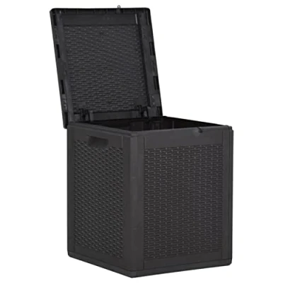 Image of Susany Garden Storage Box Weather resistant &amp; UV Chest Outdoor Patio Terrace Backyard Lawn Balcony Case Pillow Cushion Tool Organiser 90L Black PP