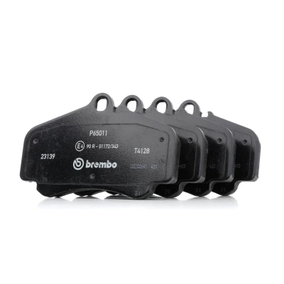 Image of 7797D916 Brake pad set BREMBO P 65 011 prepared for wear indicator without accessories PORSCHE: 911 Coupe, Convertible, Coupe