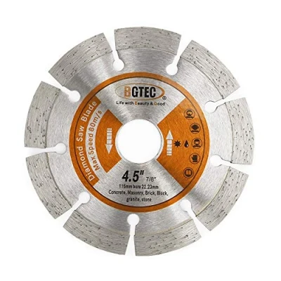 Image of Power Saw Segmented Diamond Blades,BGTEC 1pc 115mm General Purpose Dry or Wet Cutting Disc for Concrete Stone Brick Masonry