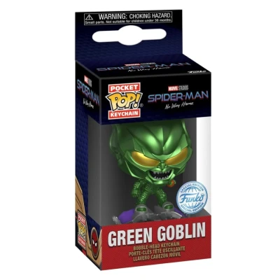Image of Funko Pop! Keychain: Spiderman No Way Home 2021 Green Goblin GG With BMB Spider man Novelty Keyring Collectable Mini Figure Stocking Filler Gift Idea Official Merchandise Movies Fans