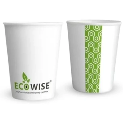 Image of White Disposable Paper Cups for Hot &amp; Cold Drinks PACK OF 50 8oz/230ml, Biodegradable PARTY Cups, BIRTHDAY Coffee Water Drinking