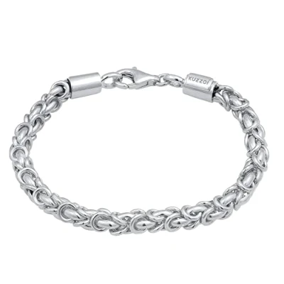 Image of Kuzzoi Buddha Silver Bracelet for Men, Handmade Byzantine Chain (5 mm) Made of 925 Sterling Silver, Solid 21.5 g, 0202192422, 19 centimeters,