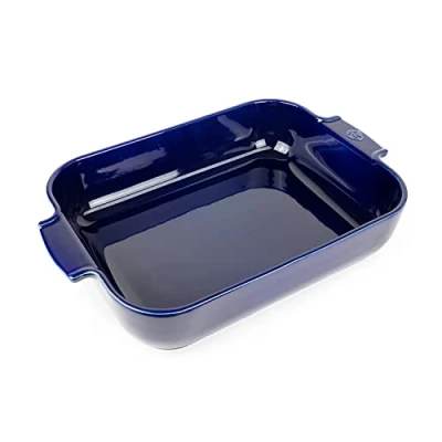 Image of Peugeot Appolia Rectangular Oven Dish Ceramic Baker with Handles Blue, 13 x 11 3 inches