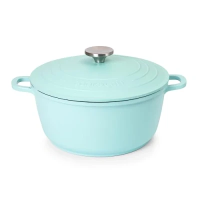 Image of Casserole Dishes with Lid Oven Proof Non Stick Deep Dutch Induction Cooking Pot Safe Aluminium Stockpot 4L, 24cm, Teal by Nuovva