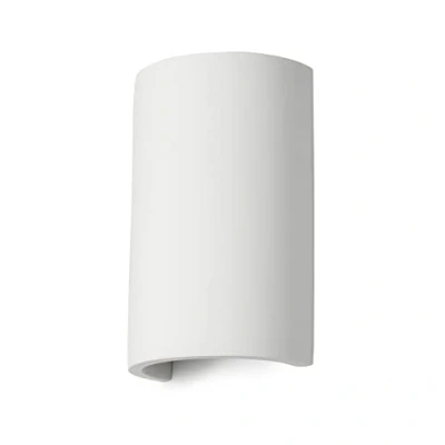 Image of Litecraft Vane Wall Light Plaster Up &amp; Down Curved Indoor Fitting White