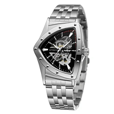 Image of FORSINING Men&#039;s Watch Waterproof Skeleton Hollow Automatic Retro Tourbillon Triangle Wrist