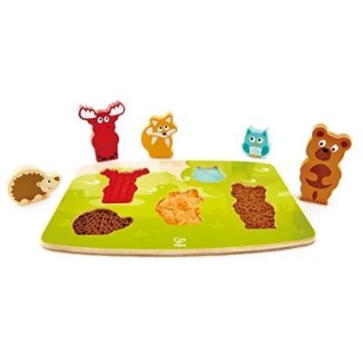 Image of Hape HAP E1621 Fühlpuzzle Waldtiere Forest Animal Tactile Puzzle, Multi Colour